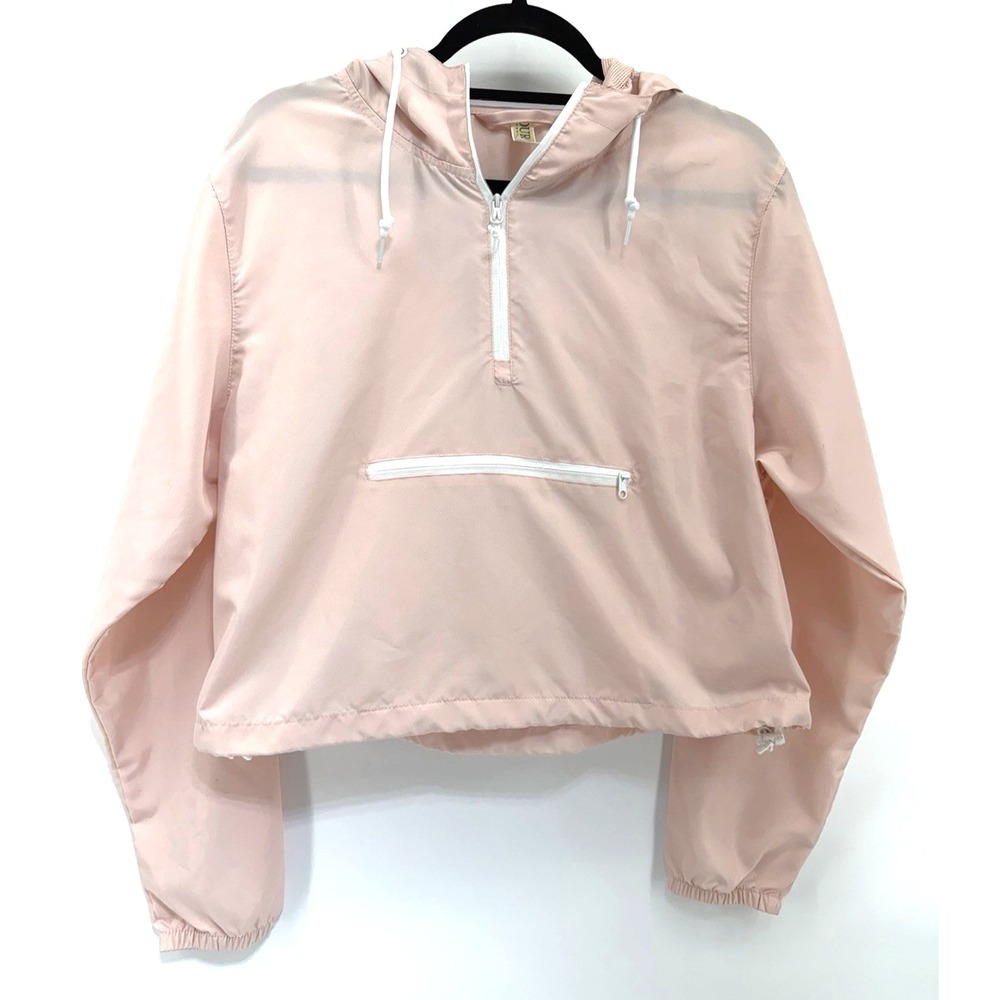 Ouray Windbreaker Jacket Women L Pink New Ultra Light Crop Outdoor Hooded